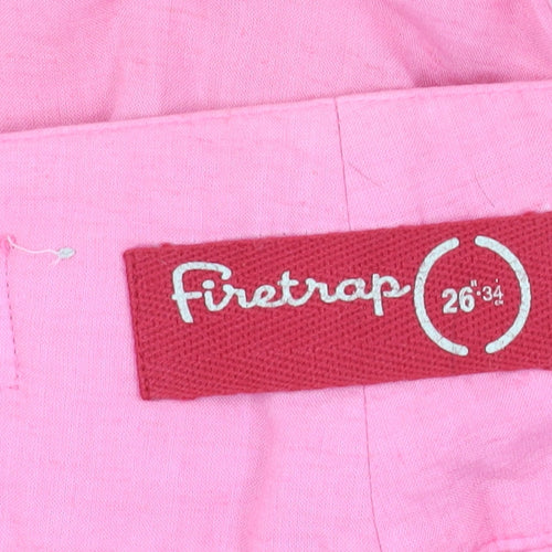 Firetrap Women's Pink Casual Belted Trousers Size 8