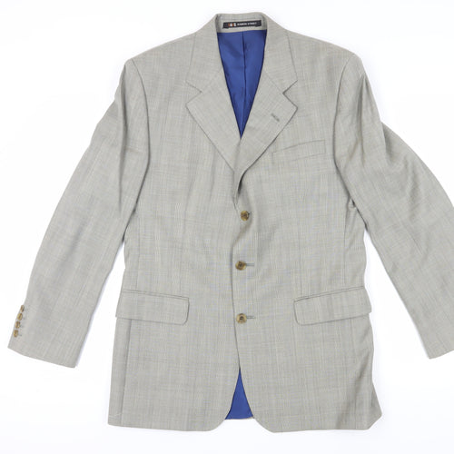 DAKS Men's Grey Check Blazer 38R - Elegant Formal Jacket
