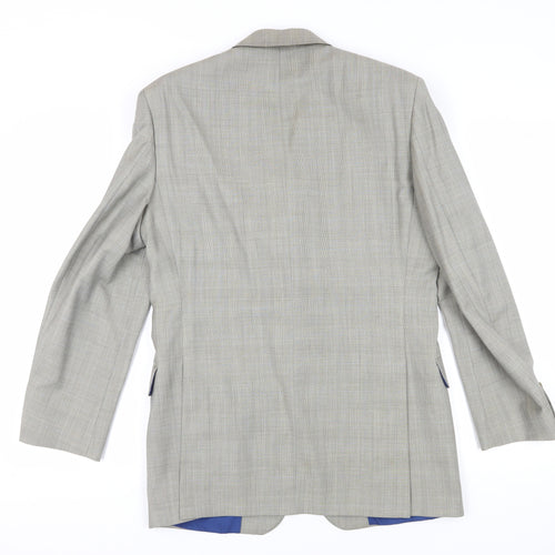 DAKS Men's Grey Check Blazer 38R - Elegant Formal Jacket