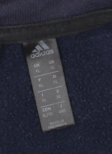 Adidas Men's Blue XL Full Zip Hoodie