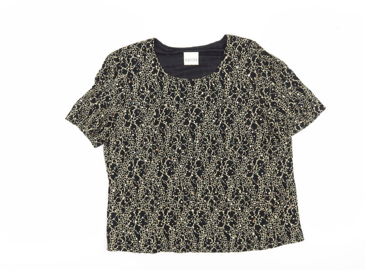 Eastex Women's Black Floral Blouse Size 16