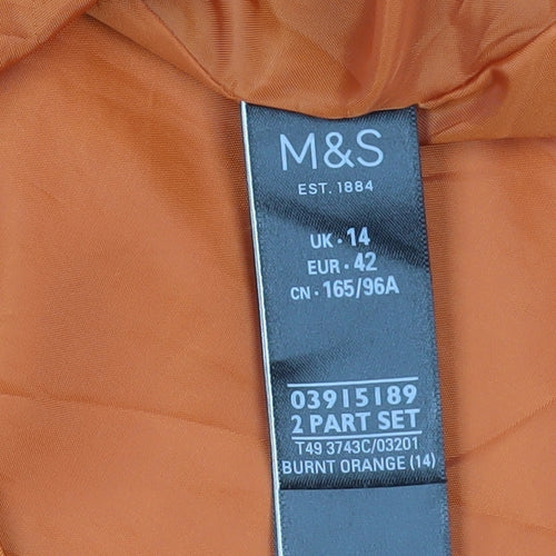 Marks and Spencer Women's Orange Anorak Jacket Size 14