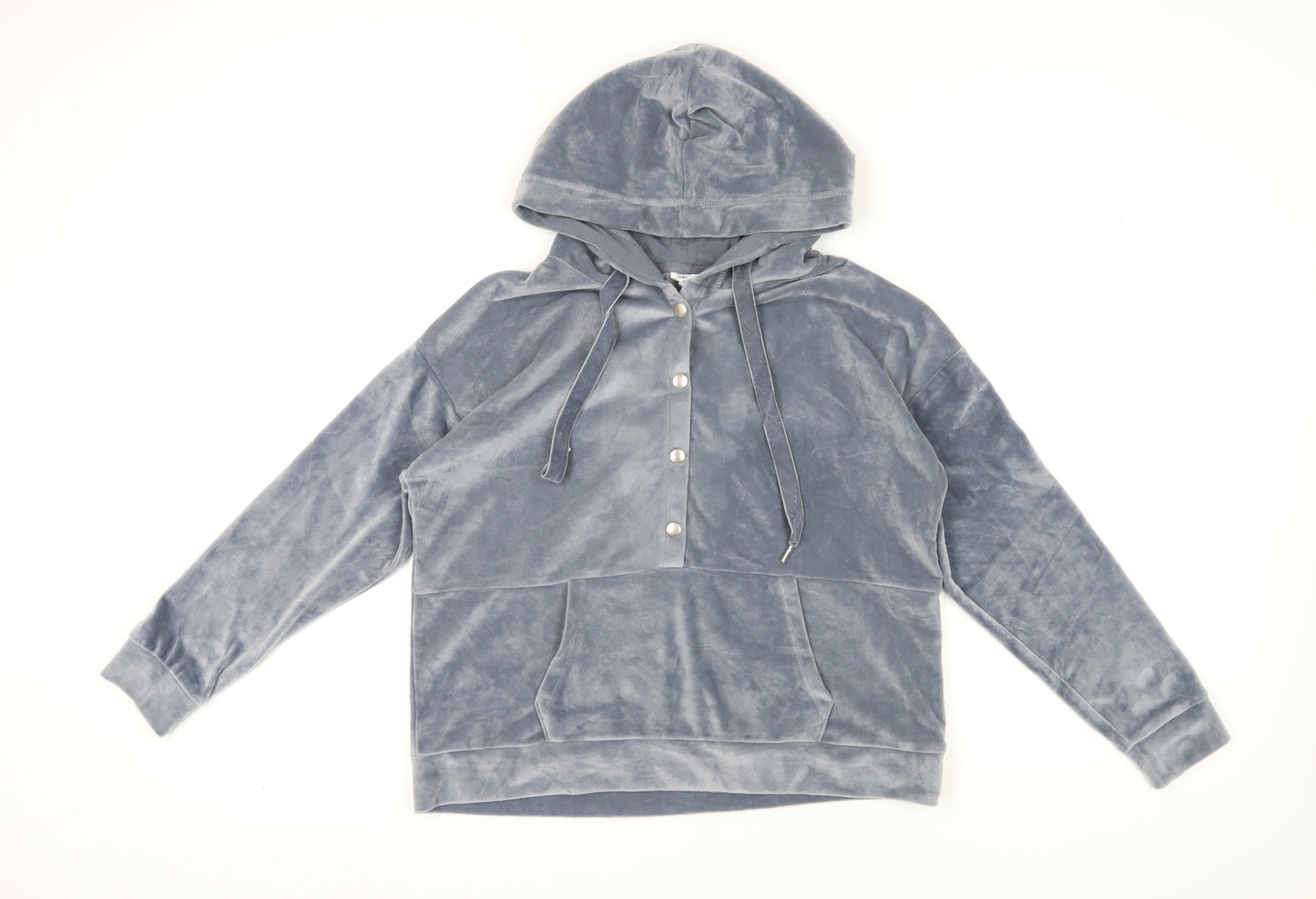 John Lewis & Partners Women's Grey Henley Hoodie Size 12