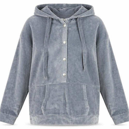 John Lewis & Partners Women's Grey Henley Hoodie Size 12