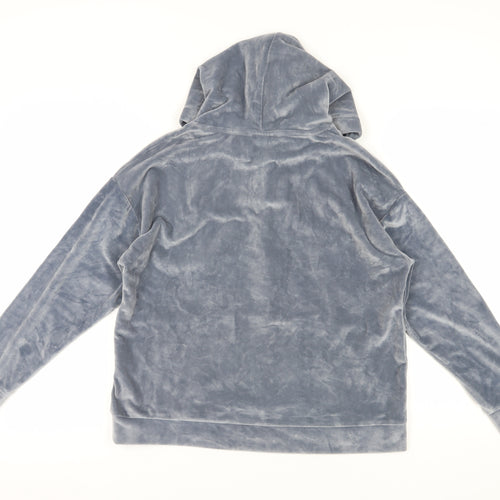 John Lewis & Partners Women's Grey Henley Hoodie Size 12