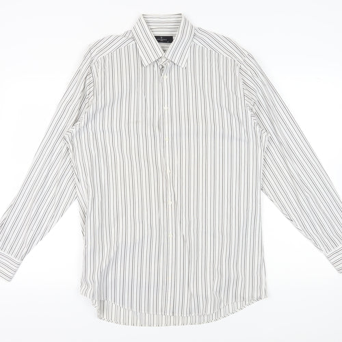 Jeff Banks Men's White Striped Dress Shirt 16