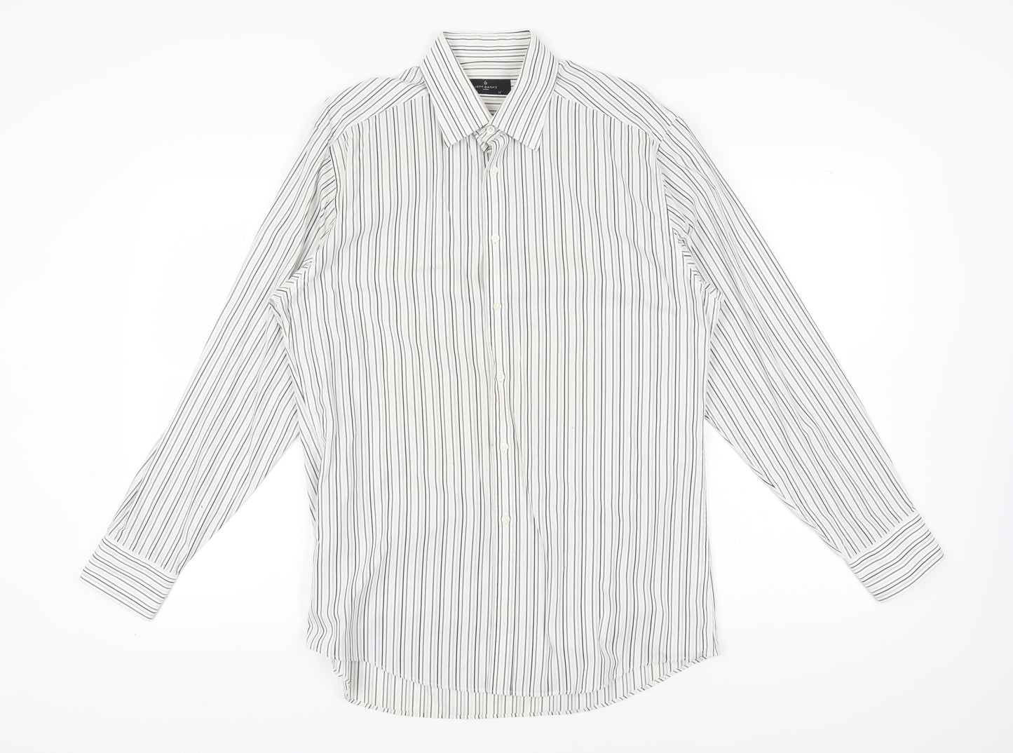Jeff Banks Men's White Striped Dress Shirt 16