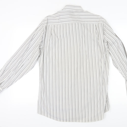 Jeff Banks Men's White Striped Dress Shirt 16