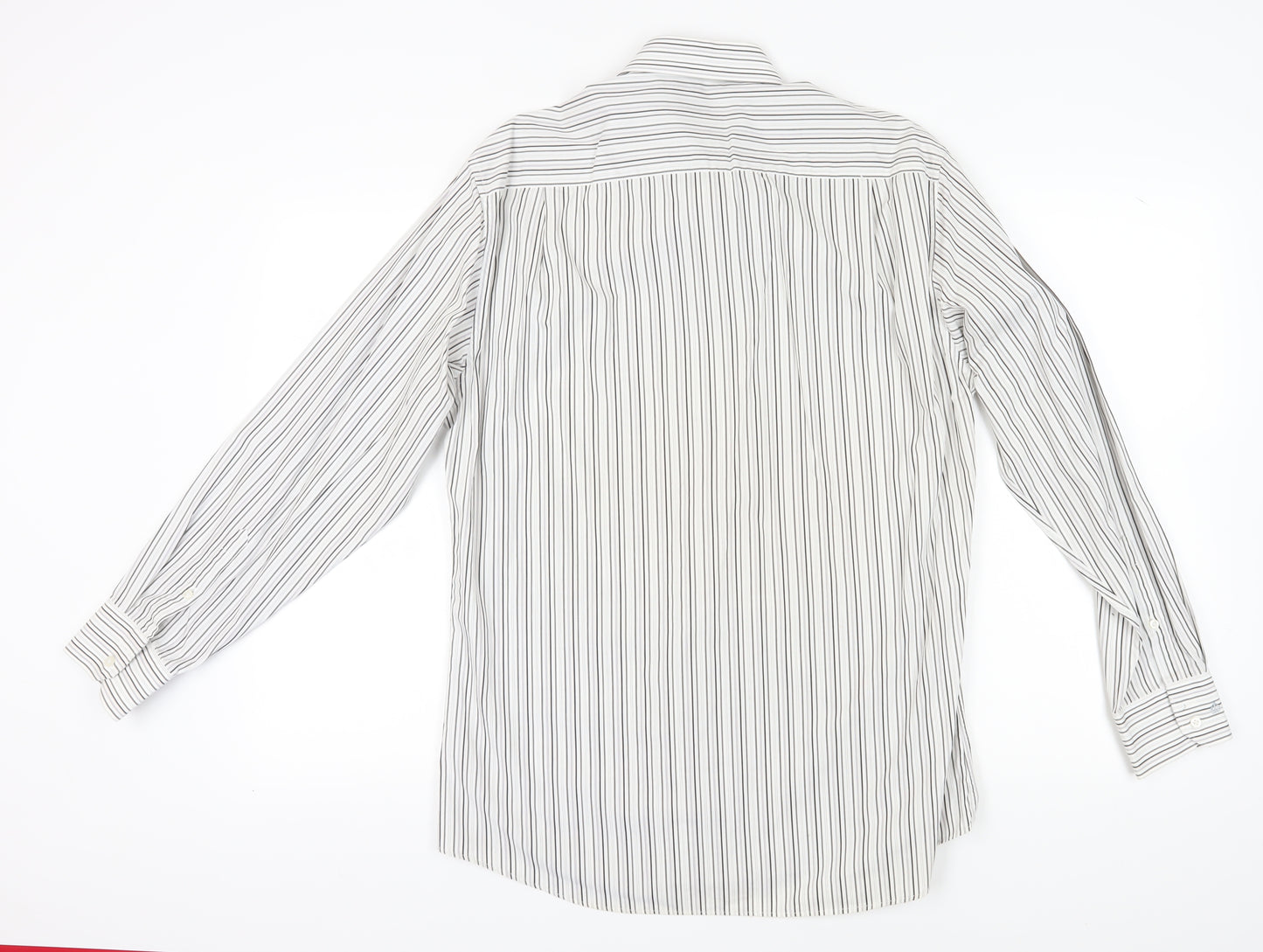 Jeff Banks Men's White Striped Dress Shirt 16