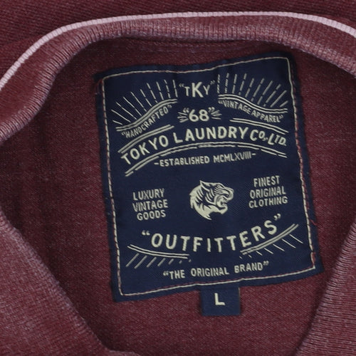 Tokyo Laundry Men's Red Polo Shirt L Short Sleeve