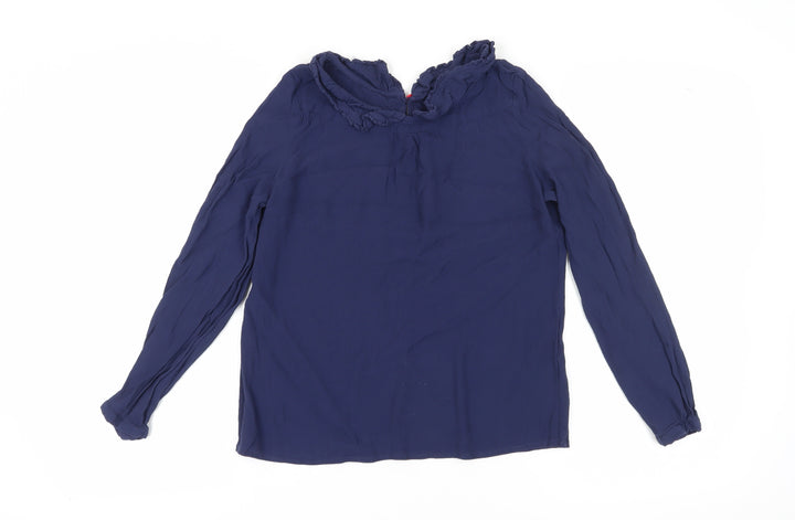 Joules Women's Blue Long Sleeve Viscose Top UK 12