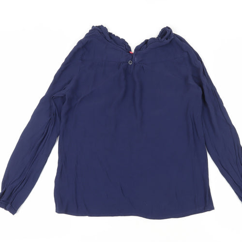 Joules Women's Blue Long Sleeve Viscose Top UK 12