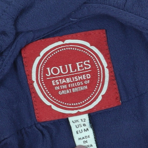 Joules Women's Blue Long Sleeve Viscose Top UK 12