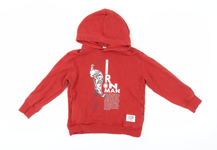 Uniqlo Boys Red Iron Man Hoodie, Size 7-8 Years, Marvel Print