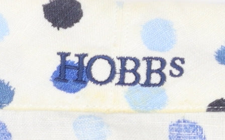 Hobbs Women's Polka Dot Linen Button-Up Shirt Size 12