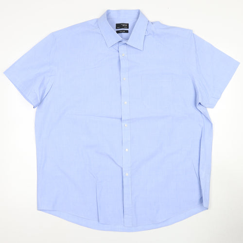Thomas Nash Men's Blue Short Sleeve Shirt Size 17.5