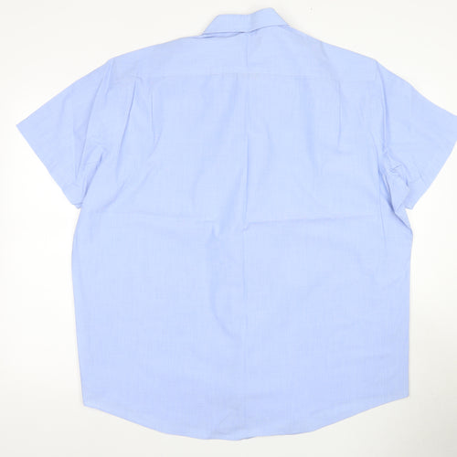 Thomas Nash Men's Blue Short Sleeve Shirt Size 17.5