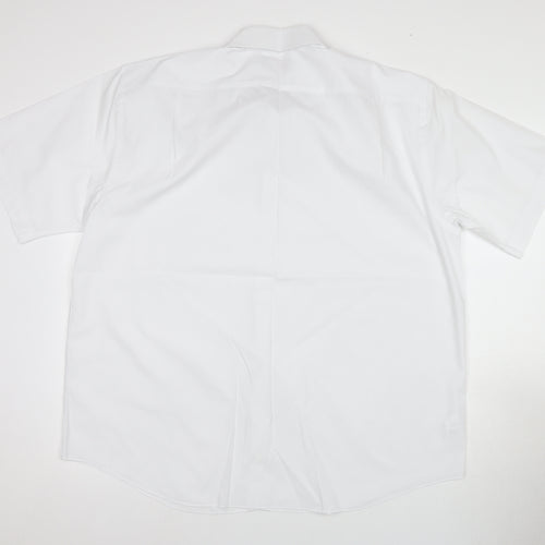 Marks and Spencer Men's White Short Sleeve Shirt 18.5