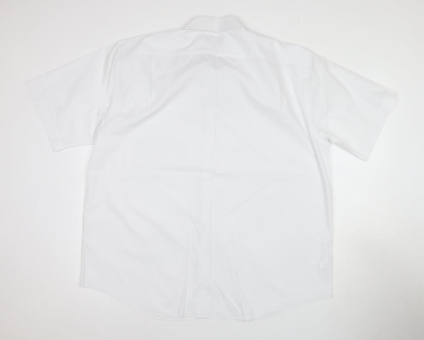 Marks and Spencer Men's White Short Sleeve Shirt 18.5