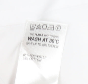 Marks and Spencer Men's White Short Sleeve Shirt 18.5