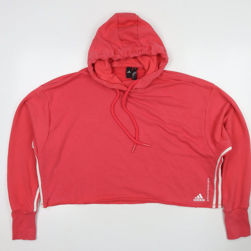 Adidas Women's Red Pullover Hoodie - L - Casual Comfort