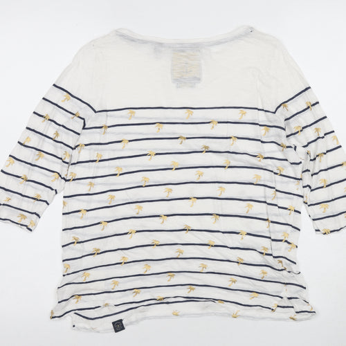 Superdry Women's Striped T-Shirt, White, Size S