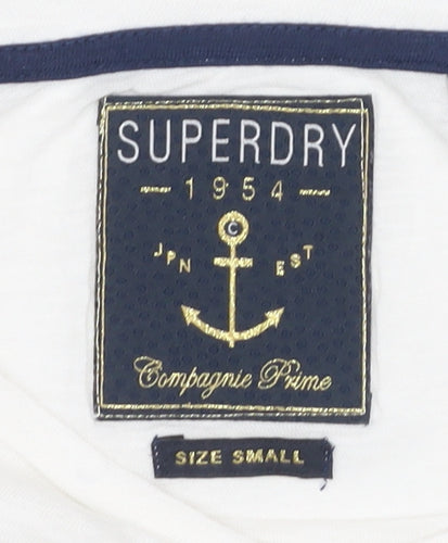 Superdry Women's Striped T-Shirt, White, Size S