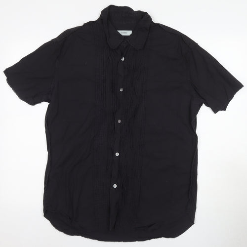 Farhi Men's Black XL Short Sleeve Cotton Shirt