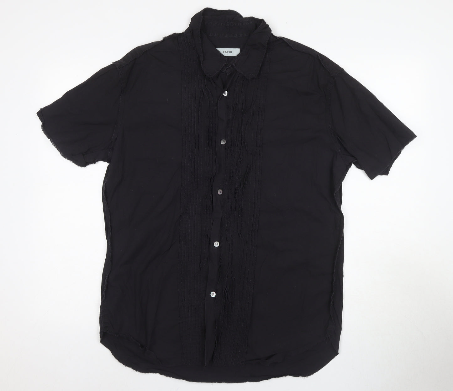 Farhi Men's Black XL Short Sleeve Cotton Shirt