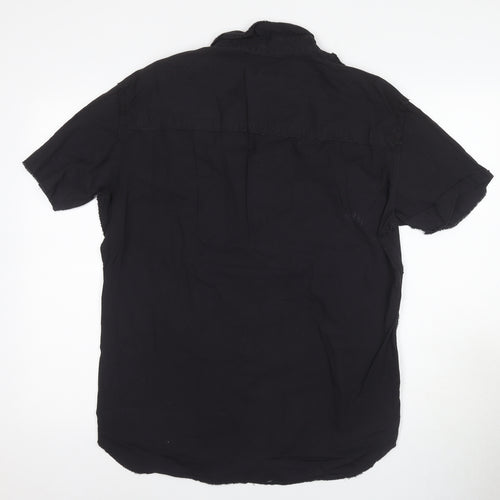Farhi Men's Black XL Short Sleeve Cotton Shirt