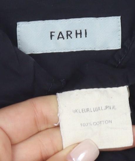 Farhi Men's Black XL Short Sleeve Cotton Shirt