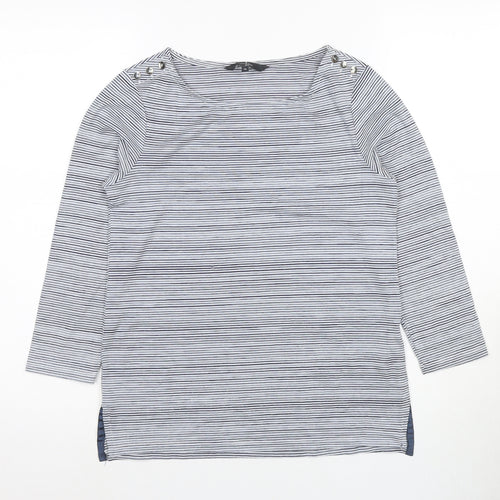 Jasper Conran Women's Blue Striped T-Shirt, Size 10