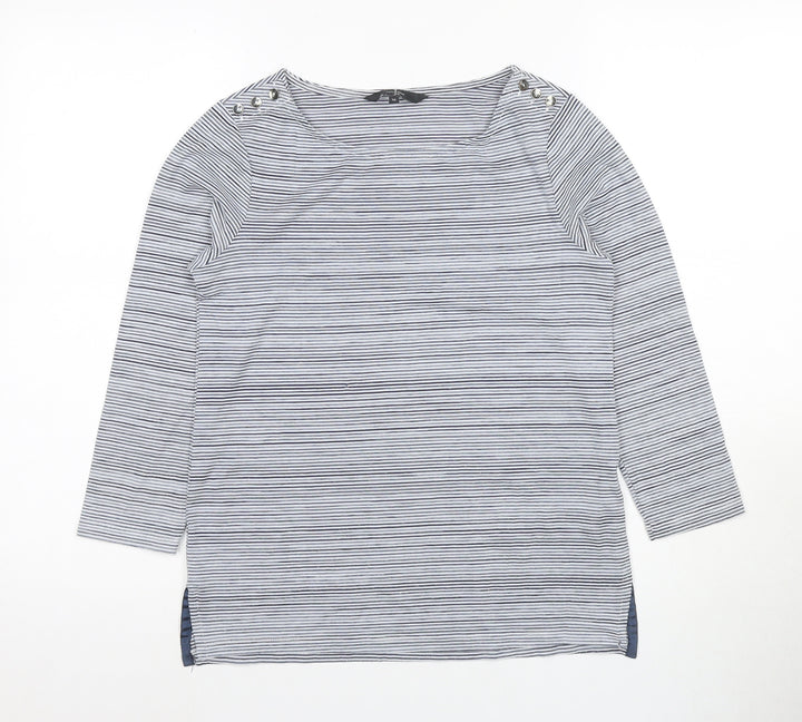 Jasper Conran Women's Blue Striped T-Shirt, Size 10