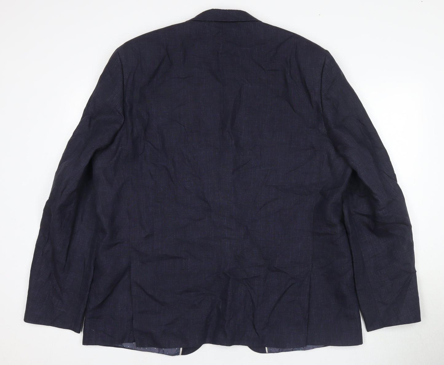 Jeff Banks Men's Blue Linen Blazer 20 Regular Lined