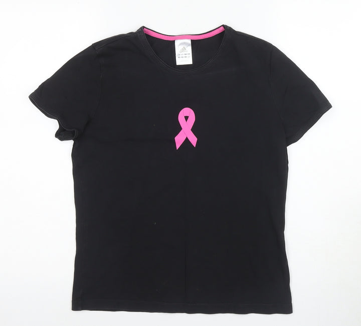 Adidas Women's Black Short Sleeve T-Shirt, Size 10