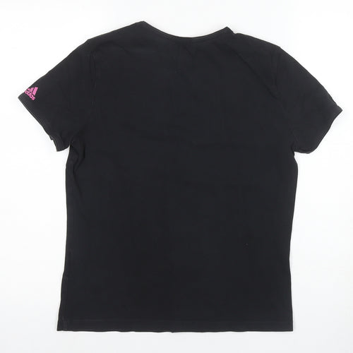 Adidas Women's Black Short Sleeve T-Shirt, Size 10