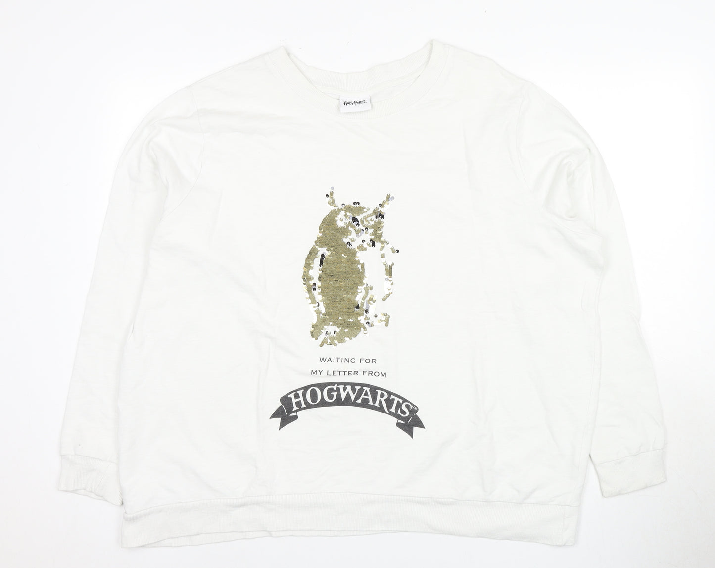 Simply Be Women's White Plus Size Harry Potter Sweatshirt