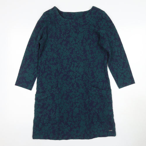 Joules Women's Blue Shift Dress Size 6 with Floral Pattern