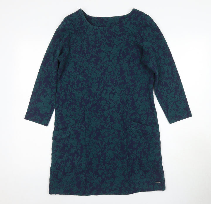 Joules Women's Blue Shift Dress Size 6 with Floral Pattern