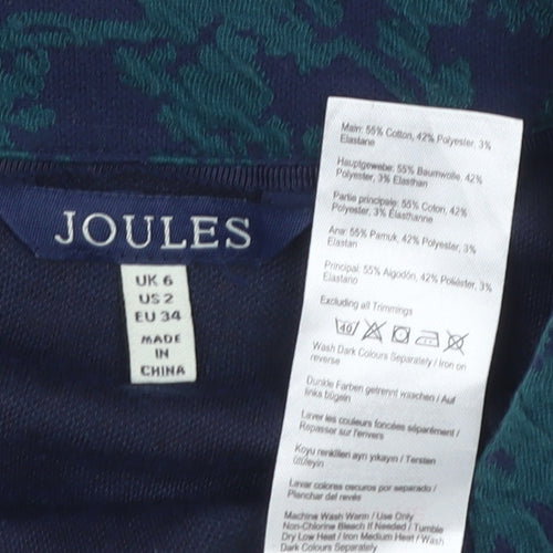 Joules Women's Blue Shift Dress Size 6 with Floral Pattern