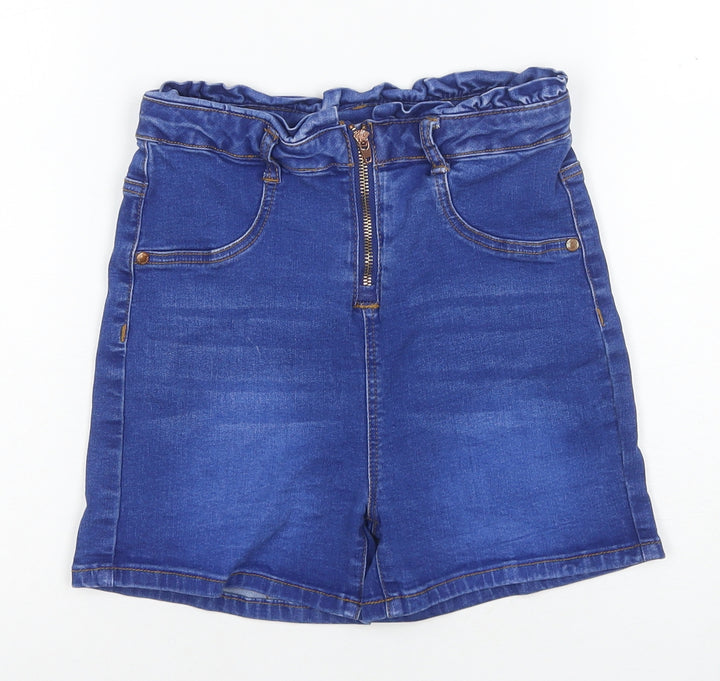 Firetrap Girls Blue Paperbag Denim Shorts 13 Years