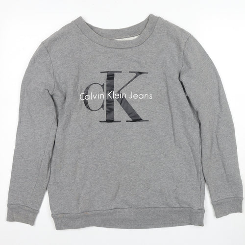 Calvin Klein Mens Grey Logo Sweatshirt Size S