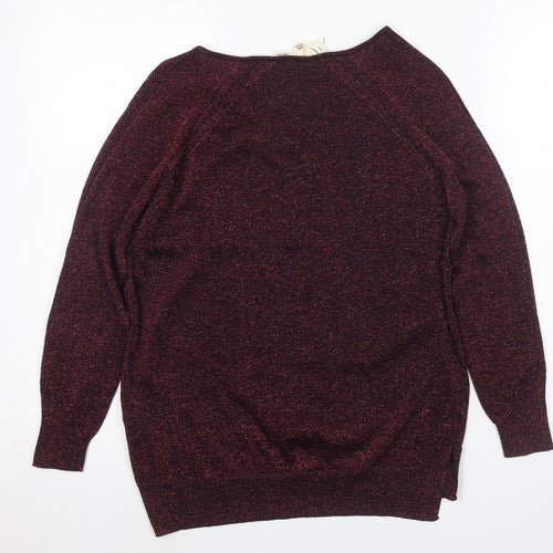 Women's Red Boat Neck Pullover White Stuff Jumper, Size 8