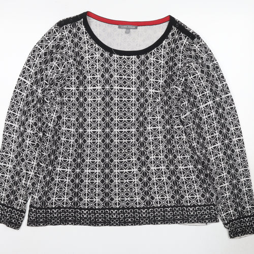 Laura Ashley Women's Black Geometric Blouse Size 20