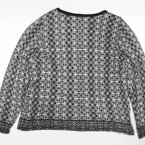 Laura Ashley Women's Black Geometric Blouse Size 20