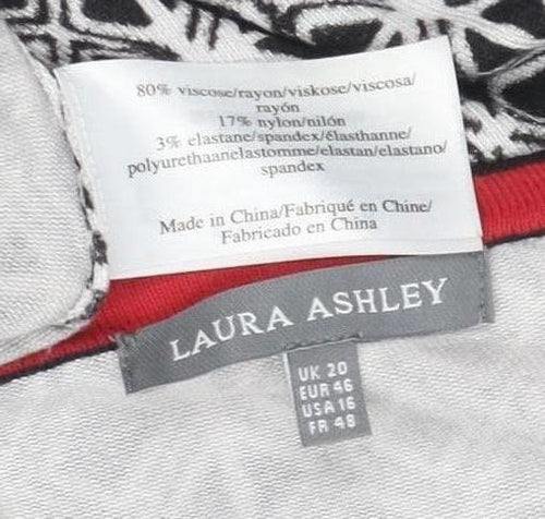 Laura Ashley Women's Black Geometric Blouse Size 20