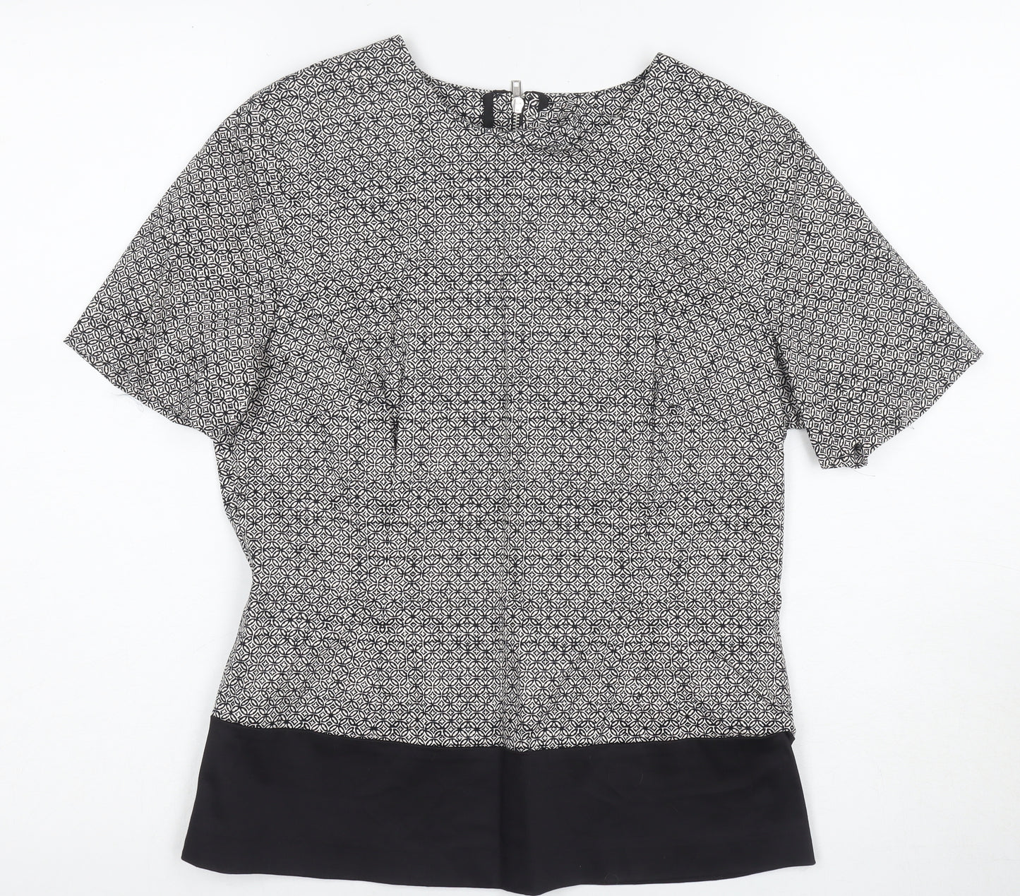 Kew 159 Women's Black & White Geometric Blouse Size 10