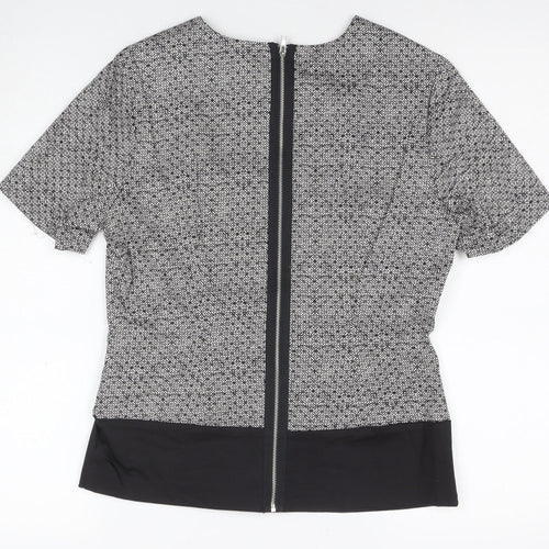 Kew 159 Women's Black & White Geometric Blouse Size 10