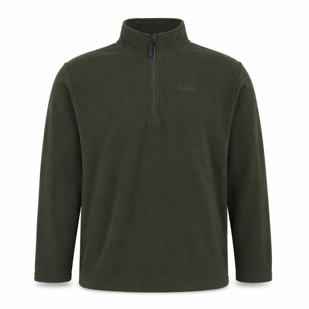 Front view of Peter Storm Men's Green XL Pullover Fleece Sweatshirt