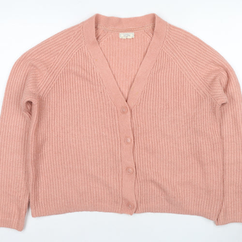 Fat Face Women's Pink Cardigan, V-Neck, Size 14